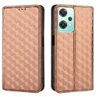 For OnePlus Nord CE 2 Lite 5G Cubic Grid Texture Flip Leather Phone Case(Brown) - 2