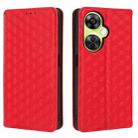 For OnePlus Nord CE 3 Lite / Nord N30 Cubic Grid Texture Flip Leather Phone Case(Red) - 2