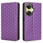 For OnePlus Nord CE 3 Lite / Nord N30 Cubic Grid Texture Flip Leather Phone Case(Purple) - 2