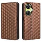 For OnePlus Nord CE 3 Lite / Nord N30 Cubic Grid Texture Flip Leather Phone Case(Brown) - 2