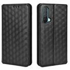 For OnePlus Nord CE 5G Cubic Grid Texture Flip Leather Phone Case(Black) - 2