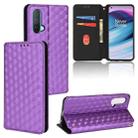 For OnePlus Nord CE 5G Cubic Grid Texture Flip Leather Phone Case(Purple) - 1