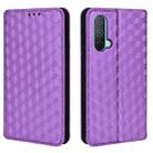 For OnePlus Nord CE 5G Cubic Grid Texture Flip Leather Phone Case(Purple) - 2