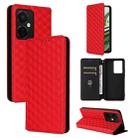 For OnePlus Nord CE3 Cubic Grid Texture Flip Leather Phone Case(Red) - 1
