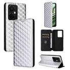 For OnePlus Nord CE3 Cubic Grid Texture Flip Leather Phone Case(Silver) - 1