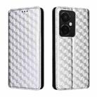 For OnePlus Nord CE3 Cubic Grid Texture Flip Leather Phone Case(Silver) - 2