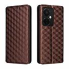 For OnePlus Nord CE3 Cubic Grid Texture Flip Leather Phone Case(Brown) - 2