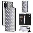 For OnePlus Nord CE4 Lite Cubic Grid Texture Flip Leather Phone Case(Silver) - 1