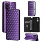 For OnePlus Nord CE4 Lite Cubic Grid Texture Flip Leather Phone Case(Purple) - 1