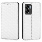 For OnePlus Nord N300 Cubic Grid Texture Flip Leather Phone Case(Silver) - 2