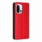 For OnePlus 13T Cubic Grid Texture Flip Leather Phone Case(Red) - 3