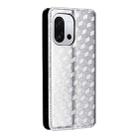 For OnePlus 13T Cubic Grid Texture Flip Leather Phone Case(Silver) - 3