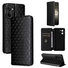 For OnePlus Ace 5 Racing Cubic Grid Texture Flip Leather Phone Case(Black) - 1