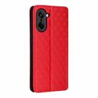 For OnePlus Ace 5 Racing Cubic Grid Texture Flip Leather Phone Case(Red) - 3