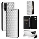 For OnePlus Ace 5 Racing Cubic Grid Texture Flip Leather Phone Case(Silver) - 1