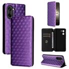For OnePlus Ace 5 Racing Cubic Grid Texture Flip Leather Phone Case(Purple) - 1