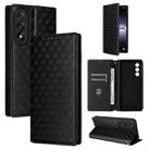 For OnePlus Nord 5 / OnePlus Ace 5 Ultra Cubic Grid Texture Flip Leather Phone Case(Black) - 1