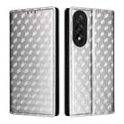 For OnePlus Nord 5 / OnePlus Ace 5 Ultra Cubic Grid Texture Flip Leather Phone Case(Silver) - 2