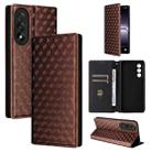 For OnePlus Nord 5 / OnePlus Ace 5 Ultra Cubic Grid Texture Flip Leather Phone Case(Brown) - 1