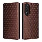 For OnePlus Nord 5 / OnePlus Ace 5 Ultra Cubic Grid Texture Flip Leather Phone Case(Brown) - 2