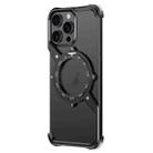 For iPhone 16 Pro Max S Shaped 360 Holder Airbag Frameless MagSafe Metal Phone Case(Black) - 1