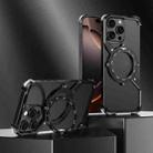 For iPhone 16 Pro Max S Shaped 360 Holder Airbag Frameless MagSafe Metal Phone Case(Black) - 2