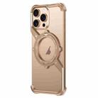 For iPhone 16 Pro Max S Shaped 360 Holder Airbag Frameless MagSafe Metal Phone Case(Desert Gold) - 1