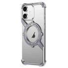 For iPhone 16 Plus S Shaped 360 Holder Airbag Frameless MagSafe Metal Phone Case(Space Gray) - 1