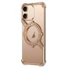 For iPhone 16 S Shaped 360 Holder Airbag Frameless MagSafe Metal Phone Case(Desert Gold) - 1