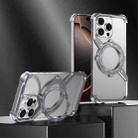 For iPhone 16 S Shaped 360 Holder Airbag Frameless MagSafe Metal Phone Case(Space Gray) - 2