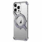 For iPhone 15 Pro Max S Shaped 360 Holder Airbag Frameless MagSafe Metal Phone Case(Space Gray) - 1