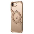 For iPhone 16e S Shaped 360 Holder Airbag Frameless MagSafe Metal Phone Case(Desert Gold) - 1