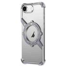 For iPhone 16e S Shaped 360 Holder Airbag Frameless MagSafe Metal Phone Case(Space Gray) - 1