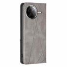 For Xiaomi Poco F7 Pro / F7 Ultra Rhombus Texture Magnetic Leather Phone Case(Grey) - 3