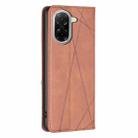 For Xiaomi Poco C71 Rhombus Texture Magnetic Leather Phone Case(Brown) - 3