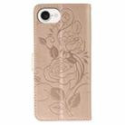 For iPhone 16e Rose Butterfly Embossed Leather Phone Case(Rose Gold) - 3