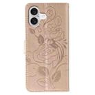 For iPhone 17 Rose Butterfly Embossed Leather Phone Case(Rose Gold) - 3