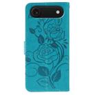 For iPhone 17 Air Rose Butterfly Embossed Leather Phone Case(Blue) - 3