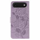 For iPhone 17 Air Rose Butterfly Embossed Leather Phone Case(Purple) - 3