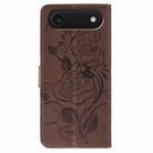 For iPhone 17 Air Rose Butterfly Embossed Leather Phone Case(Brown) - 3