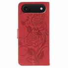 For iPhone 17 Air Rose Butterfly Embossed Leather Phone Case(Red) - 3