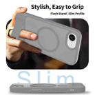 For iPhone 16e Frosted Holder PC Hybrid TPU MagSafe Phone Case(Dark Grey) - 3