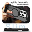 For iPhone 16 Pro Max Frosted Holder PC Hybrid TPU MagSafe Phone Case(Black) - 3