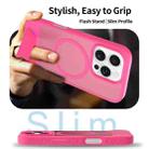 For iPhone 16 Pro Frosted Holder PC Hybrid TPU MagSafe Phone Case(Rose Red) - 3