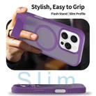 For iPhone 16 Pro Frosted Holder PC Hybrid TPU MagSafe Phone Case(Purple) - 3