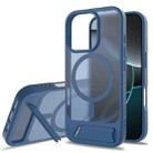 For iPhone 16 Pro Frosted Holder PC Hybrid TPU MagSafe Phone Case(Royal Blue) - 1