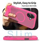 For iPhone 16 Plus Frosted Holder PC Hybrid TPU MagSafe Phone Case(Rose Red) - 3