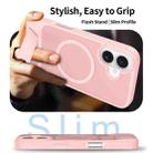 For iPhone 16 Frosted Holder PC Hybrid TPU MagSafe Phone Case(Pink) - 3