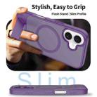 For iPhone 16 Frosted Holder PC Hybrid TPU MagSafe Phone Case(Purple) - 3