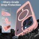 For iPhone 15 Pro Max Frosted Holder PC Hybrid TPU MagSafe Phone Case(Pink) - 2